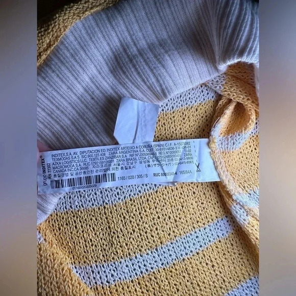 Zara sleeveless vneck yellow striped sweater NWOT size S - Picture 8 of 8
